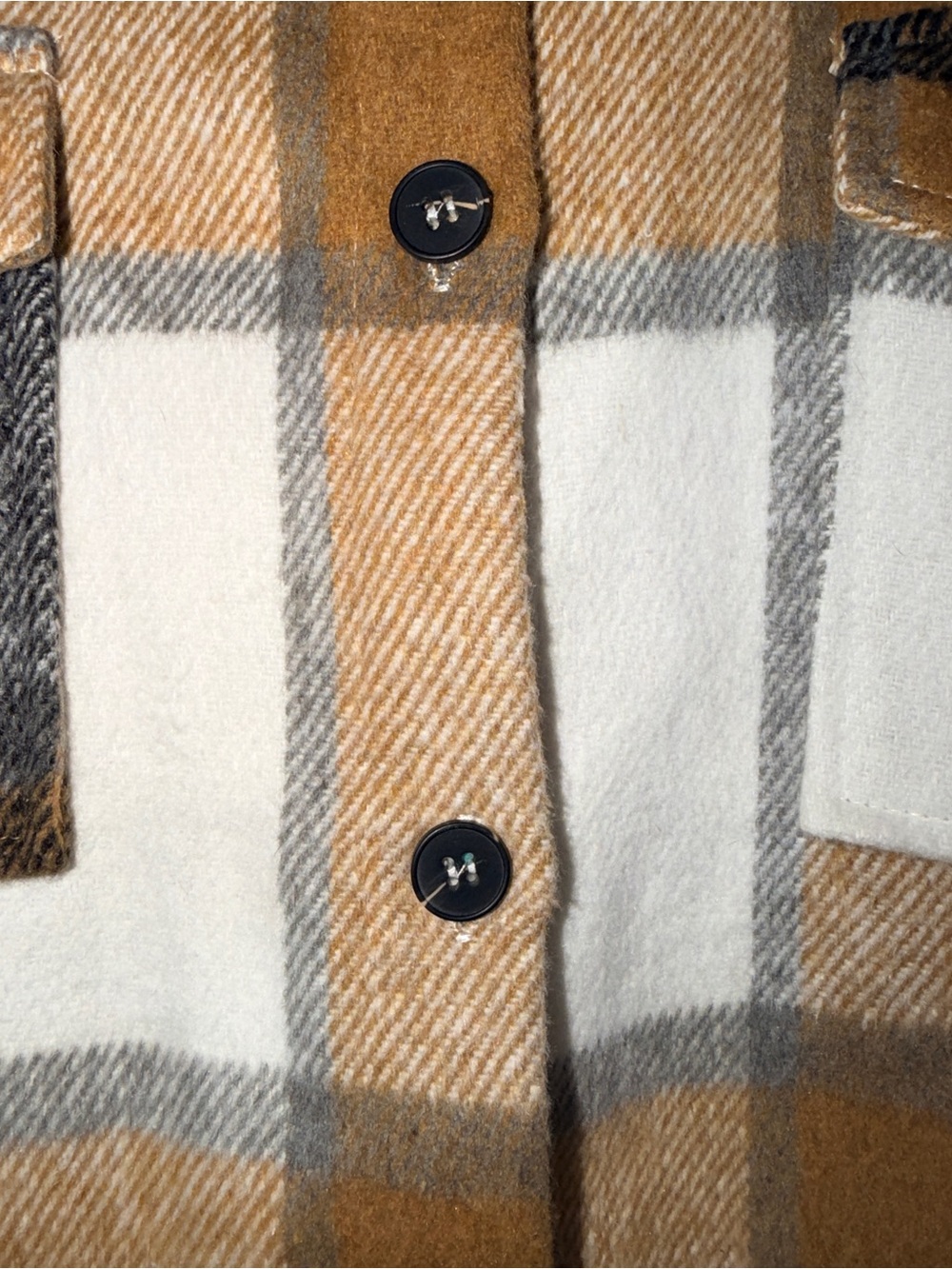 Beaully, Mustard/White/Black Plaid Shacket, 2X - Picture 6 of 10